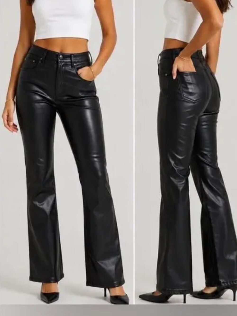NWT Judy Blue Black Faux Leather Pant3 Tummy Control Boot High Rise JB88885 Pant
